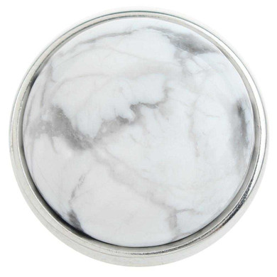 Custom Snap Jewelry Marble Shell Acrylic Snap - White Ginger Charm Magnolia Vine Button by SnapAccents