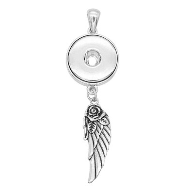Custom Snap Jewelry Snap Pendant - Rose Wing Ginger Charm Magnolia Vine Button by SnapAccents