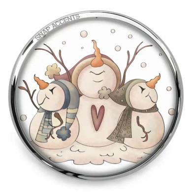Custom Snap Jewelry Snowman Snap - Trio Ginger Charm Magnolia Vine Button by SnapAccents