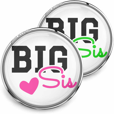 Custom Snap Jewelry Big Sis Heart Snap Ginger Charm Magnolia Vine Button by SnapAccents