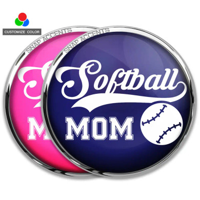 Custom Snap Jewelry Softball Mom Snap Ginger Charm Magnolia Vine Button by SnapAccents
