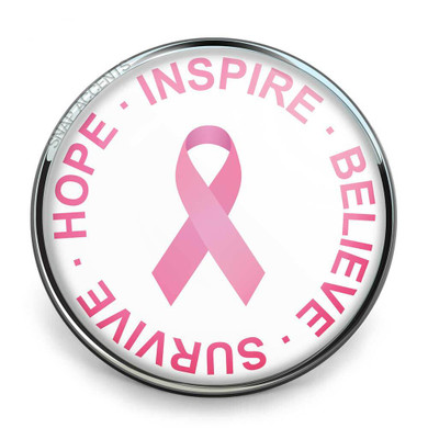 Custom Snap Jewelry Breast Cancer Snap - Inspire Ginger Charm Magnolia Vine Button by SnapAccents