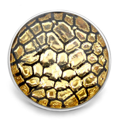 Custom Snap Jewelry Snakeskin Faceted Snap - Gold Ginger Charm Magnolia Vine Button by SnapAccents