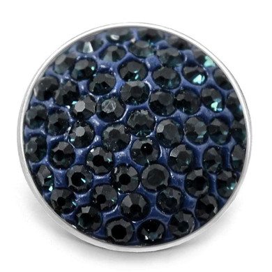 Custom Snap Jewelry Candy Rhinestone Snap - Navy Blue Ginger Charm Magnolia Vine Button by SnapAccents