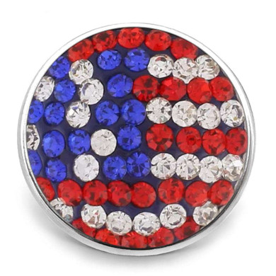 Custom Snap Jewelry American Flag Snap - Rhinestone Covered Ginger Charm Magnolia Vine Button by SnapAccents