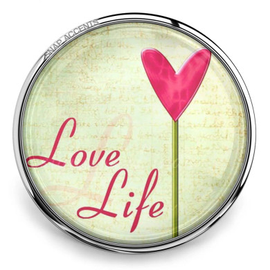 Custom Snap Jewelry Love Life Heart Snap Ginger Charm Magnolia Vine Button by SnapAccents