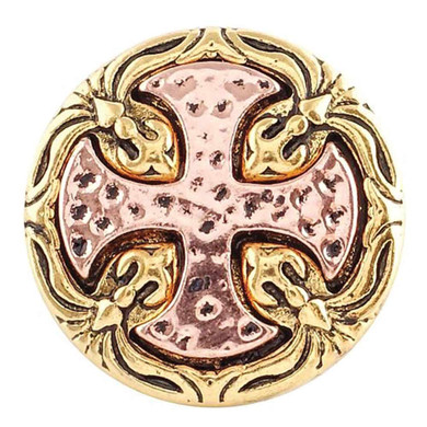 Custom Snap Jewelry Cross Snap - Rose Gold / Gold Ginger Charm Magnolia Vine Button by SnapAccents