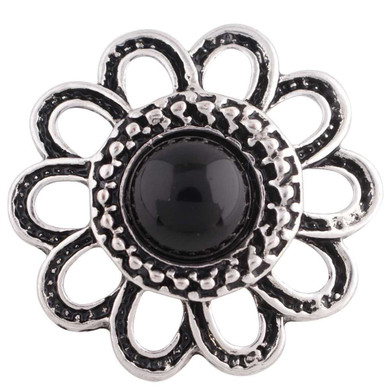 Custom Snap Jewelry Black Pearl Flower Snap Ginger Charm Magnolia Vine Button by SnapAccents