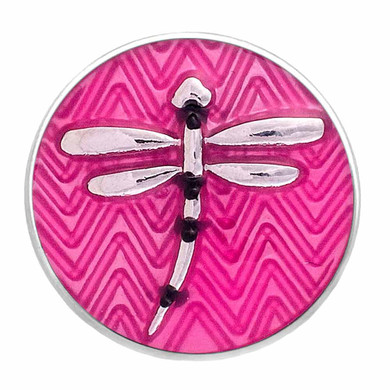 Custom Snap Jewelry Chevron Dragonfly Snap - Pink Ginger Charm Magnolia Vine Button by SnapAccents