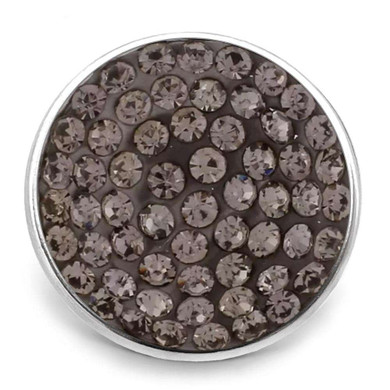 Custom Snap Jewelry Candy Rhinestone Snap - Steel Gray Ginger Charm Magnolia Vine Button by SnapAccents