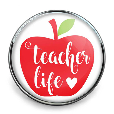 Custom Snap Jewelry Teacher Life Apple Snap Ginger Charm Magnolia Vine Button by SnapAccents
