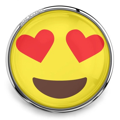 Custom Snap Jewelry Emoji Snap - Heart Eyes Ginger Charm Magnolia Vine Button by SnapAccents