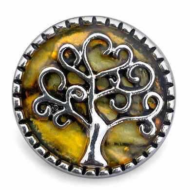 Custom Snap Jewelry Tree Of Life Snap - Labradorite Crystal Ginger Charm Magnolia Vine Button by SnapAccents