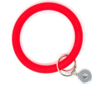 Custom Snap Jewelry Wrist Silicone Snap Keychain - Red Ginger Charm Magnolia Vine Button by SnapAccents