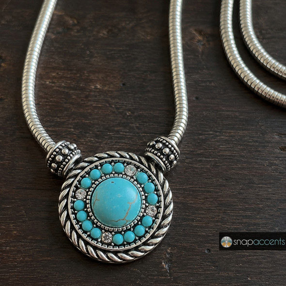 Beaded Turquoise Pearl Snap