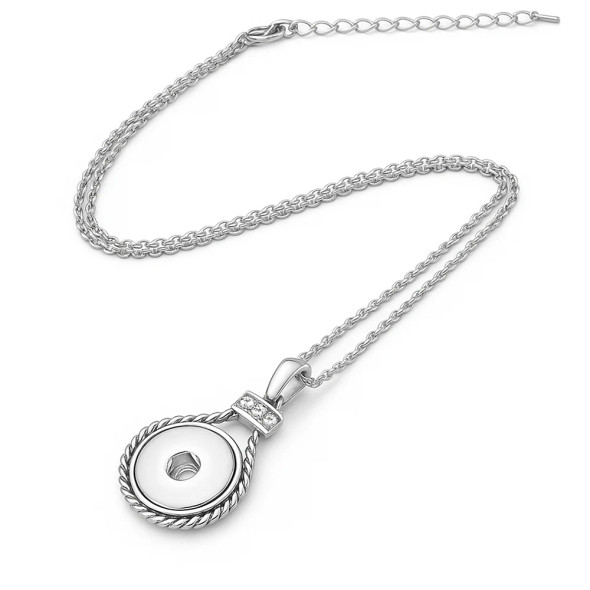 Custom Snap Jewelry Snap Set - Silver Metal Necklace, 1 Snap (#01) Ginger Charm Magnolia Vine Button by SnapAccents
