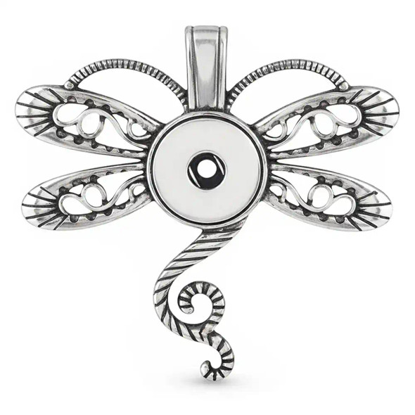 Custom Snap Jewelry Snap Pendant - Dragonfly Scroll Ginger Charm Magnolia Vine Button by SnapAccents