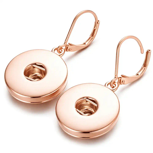 Custom Snap Jewelry Simple Snap Earrings - Rose Gold Ginger Charm Magnolia Vine Button by SnapAccents