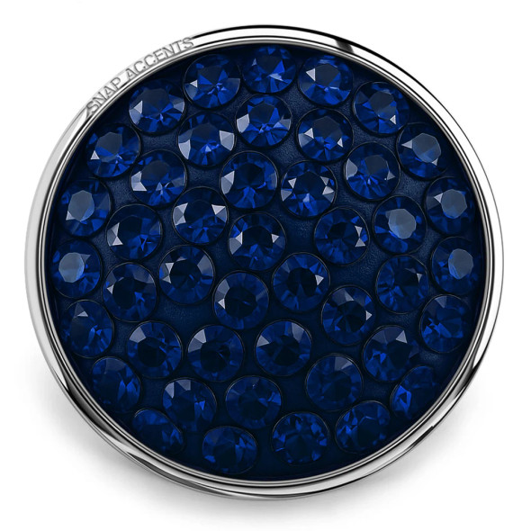 Custom Snap Jewelry Candy Rhinestone Snap - Navy Blue Ginger Charm Magnolia Vine Button by SnapAccents