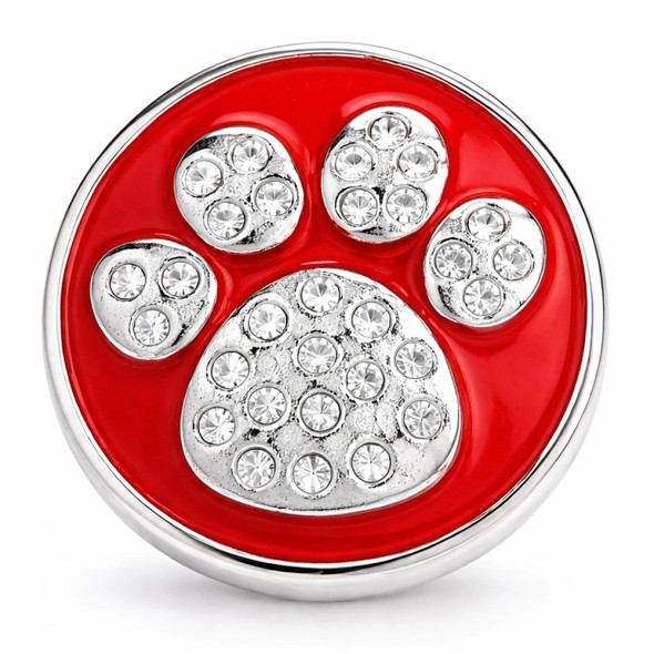 Custom Snap Jewelry Dog / Cat Paw Rhinestone Snap - Red Ginger Charm Magnolia Vine Button by SnapAccents
