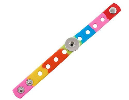 Custom Snap Jewelry Kids Silicone Adjustable 1 Snap Bracelet Ginger Charm Magnolia Vine Button by SnapAccents