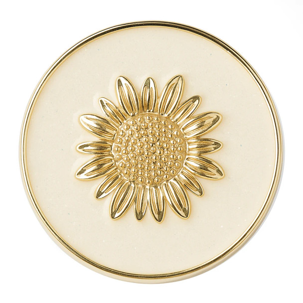 Custom Snap Jewelry Sunflower Snap - Cream / Gold Stamped Ginger Charm Magnolia Vine Button by SnapAccents