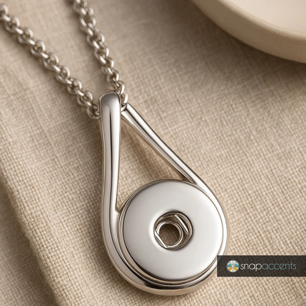 Custom Snap Jewelry Teardrop Pendant Snap Necklace Ginger Charm Magnolia Vine Button by SnapAccents