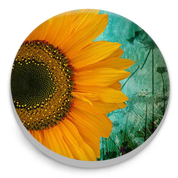Custom Snap Jewelry Sunflower Enamel Snap - Yellow, Green Ginger Charm Magnolia Vine Button by SnapAccents