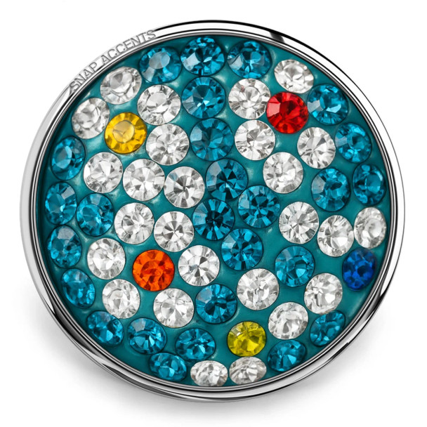 Candy Rhinestone Snap - Teal Flower | Snap Jewelry Ginger Charms
