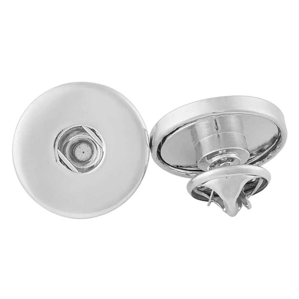 Silver SnapAccents snap jewelry button backs, metal clutch fasteners for interchangeable snap jewelry, durable and polished accessory components, secure snap closure parts for DIY jewelry making and repair.