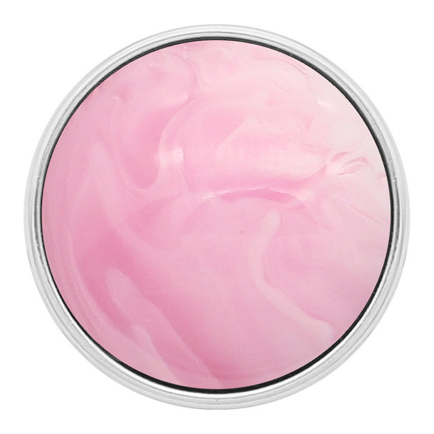 Pink swirl SnapAccents snap jewelry charm with glossy finish, interchangeable snap button for bracelets and accessories, stylish and versatile fashion piece.