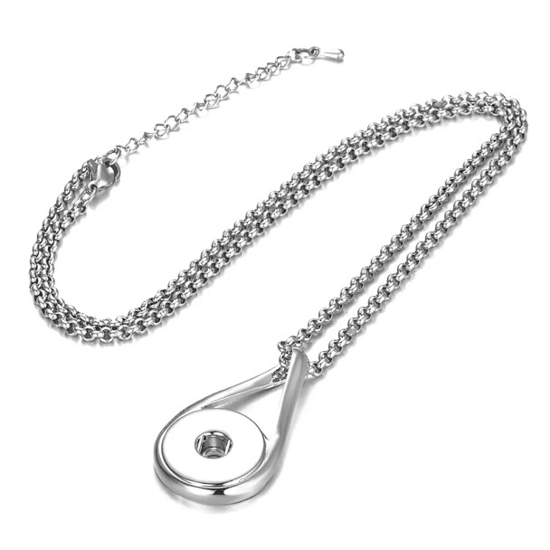 Custom Snap Jewelry Snap Set - Silver Metal Necklace, 2 Snaps (#01) Ginger Charm Magnolia Vine Button by SnapAccents