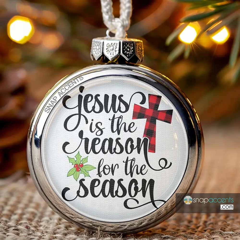 Custom Snap Jewelry Jesus is the Reason Christmas Snap Ginger Charm Magnolia Vine Button by SnapAccents