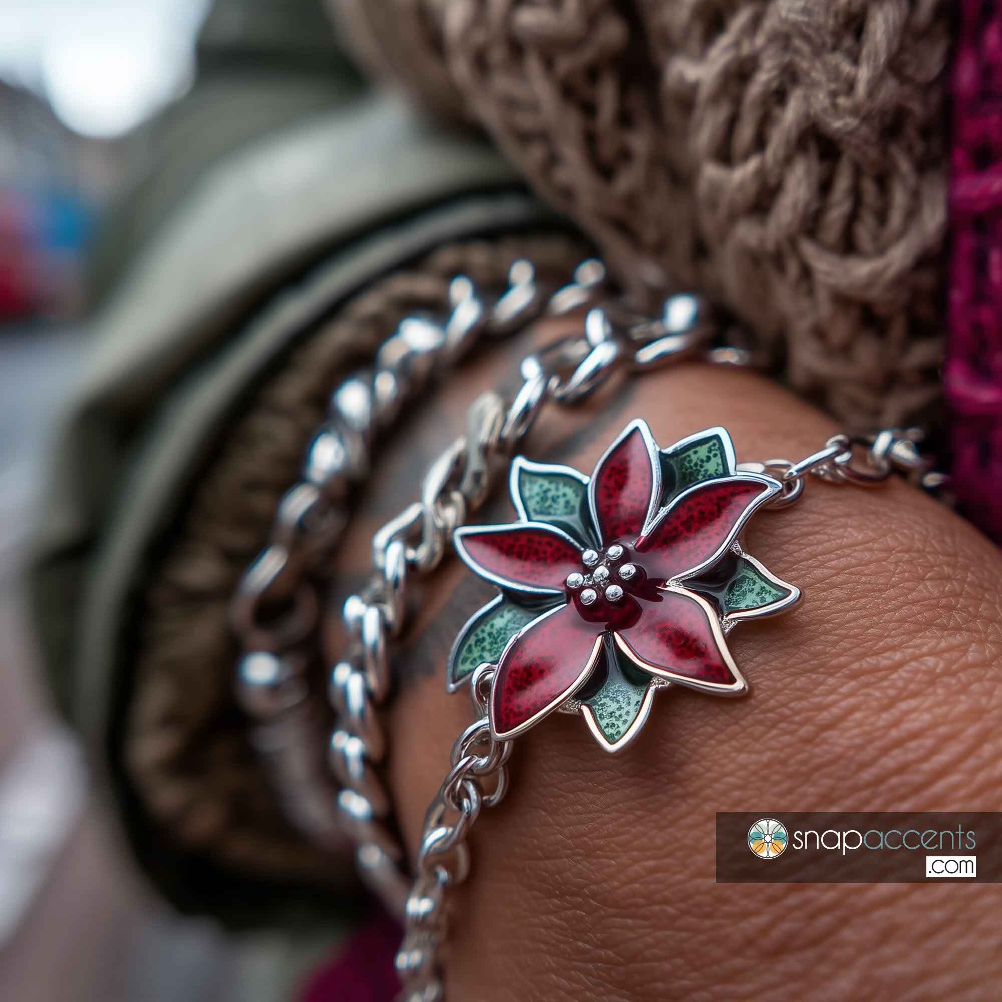 Custom Snap Jewelry Have Faith Snap Ginger Charm Magnolia Vine Button by SnapAccents