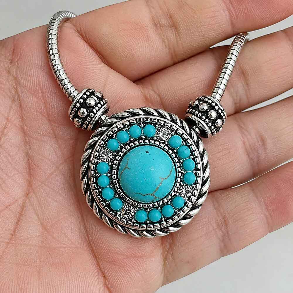 Custom Snap Jewelry Turquoise Pearl Snap - Black Veins Ginger Charm Magnolia Vine Button by SnapAccents