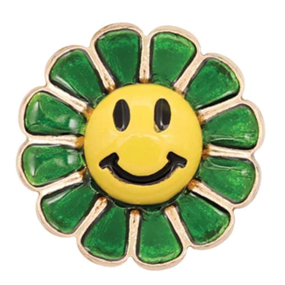 Smile  Flower Emoji Snap - Green