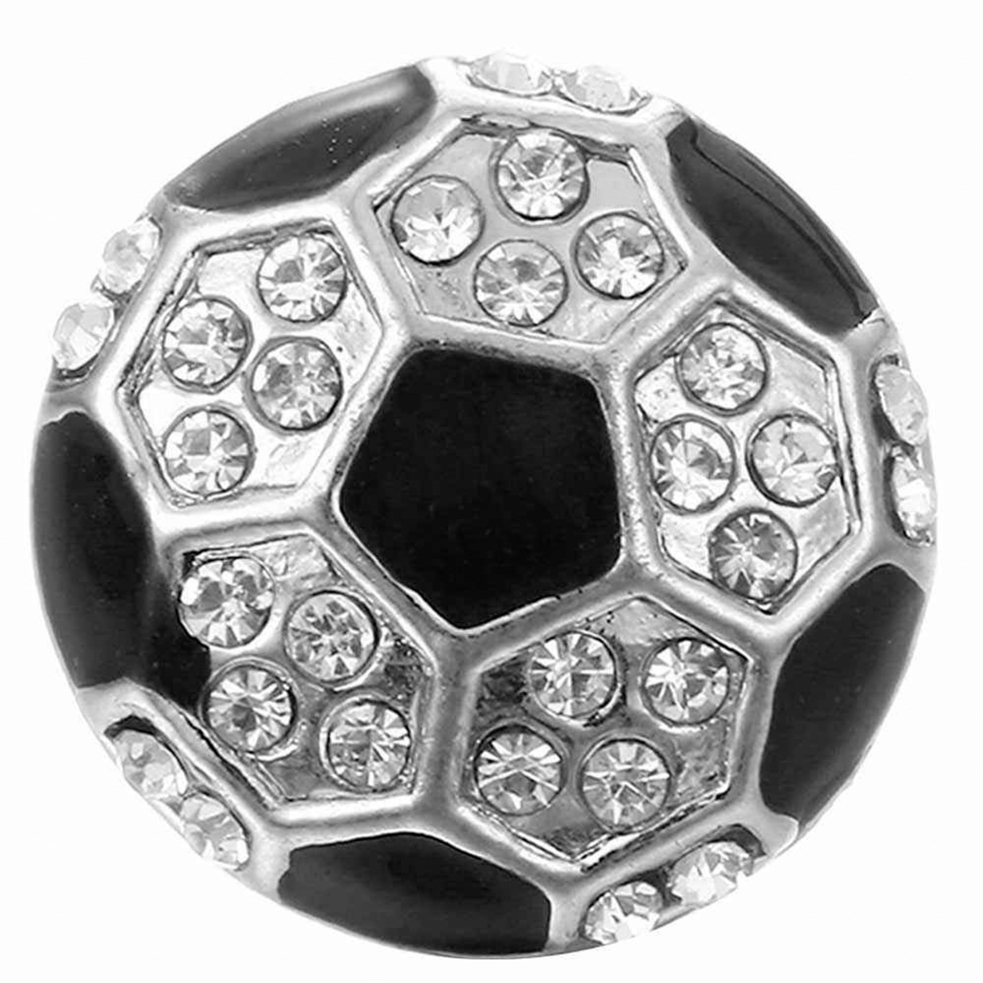 Soccer Ball Snap - Rhinestone