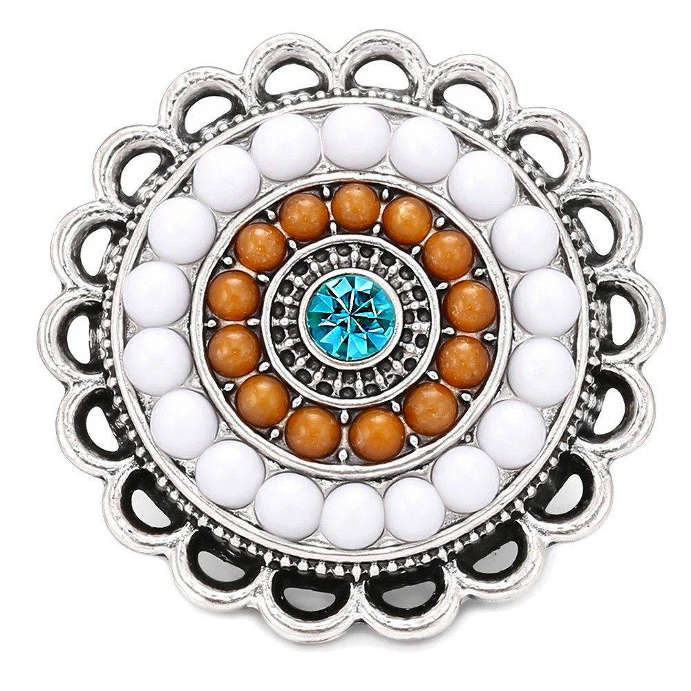 Bead Snap (White, Brown, Aqua)