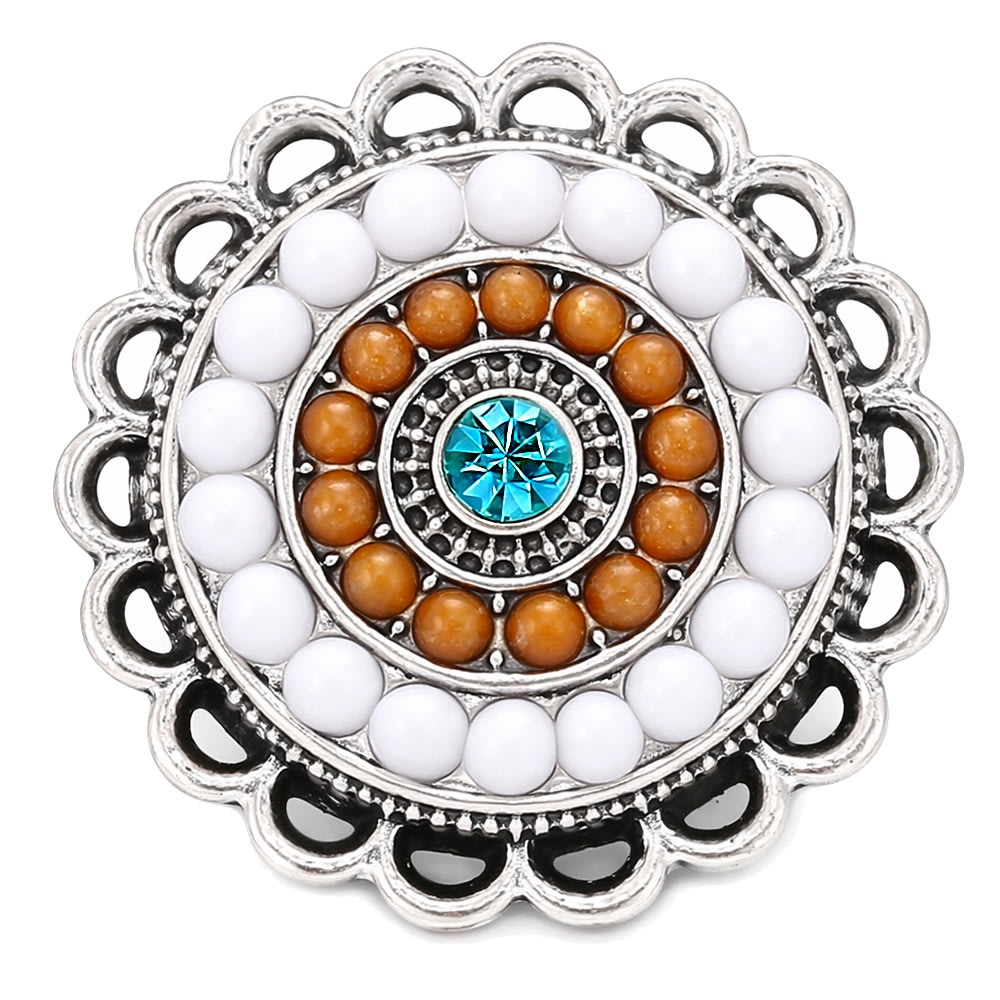 Bead Snap (White, Brown, Aqua)