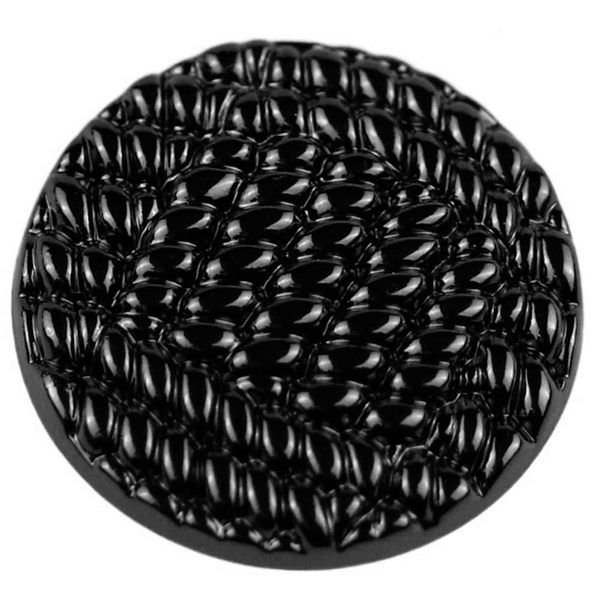 Weave Pattern Snap - Black