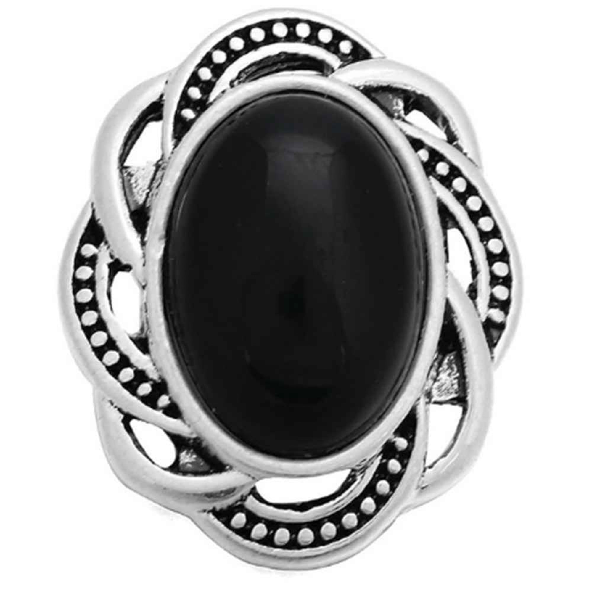 Vintage Oval Black Pearl Snap