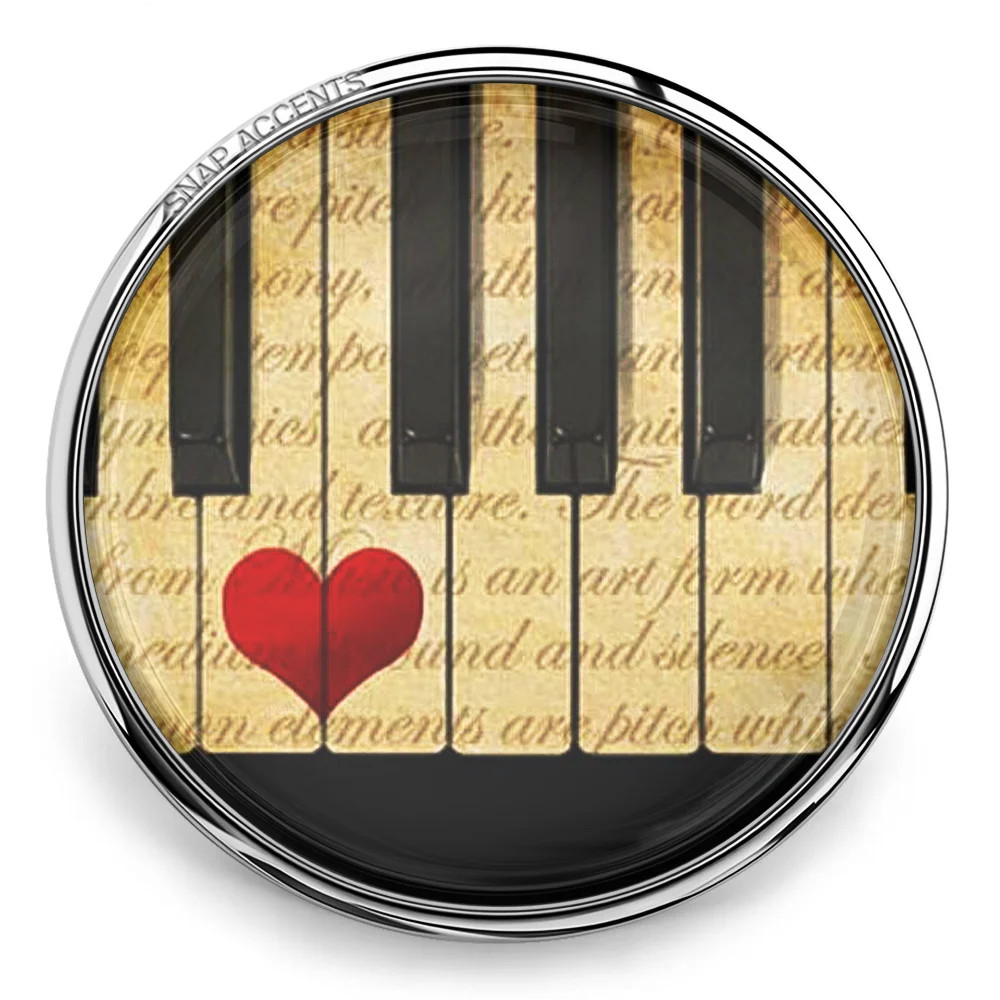 Vintage Piano Heart Music Snap