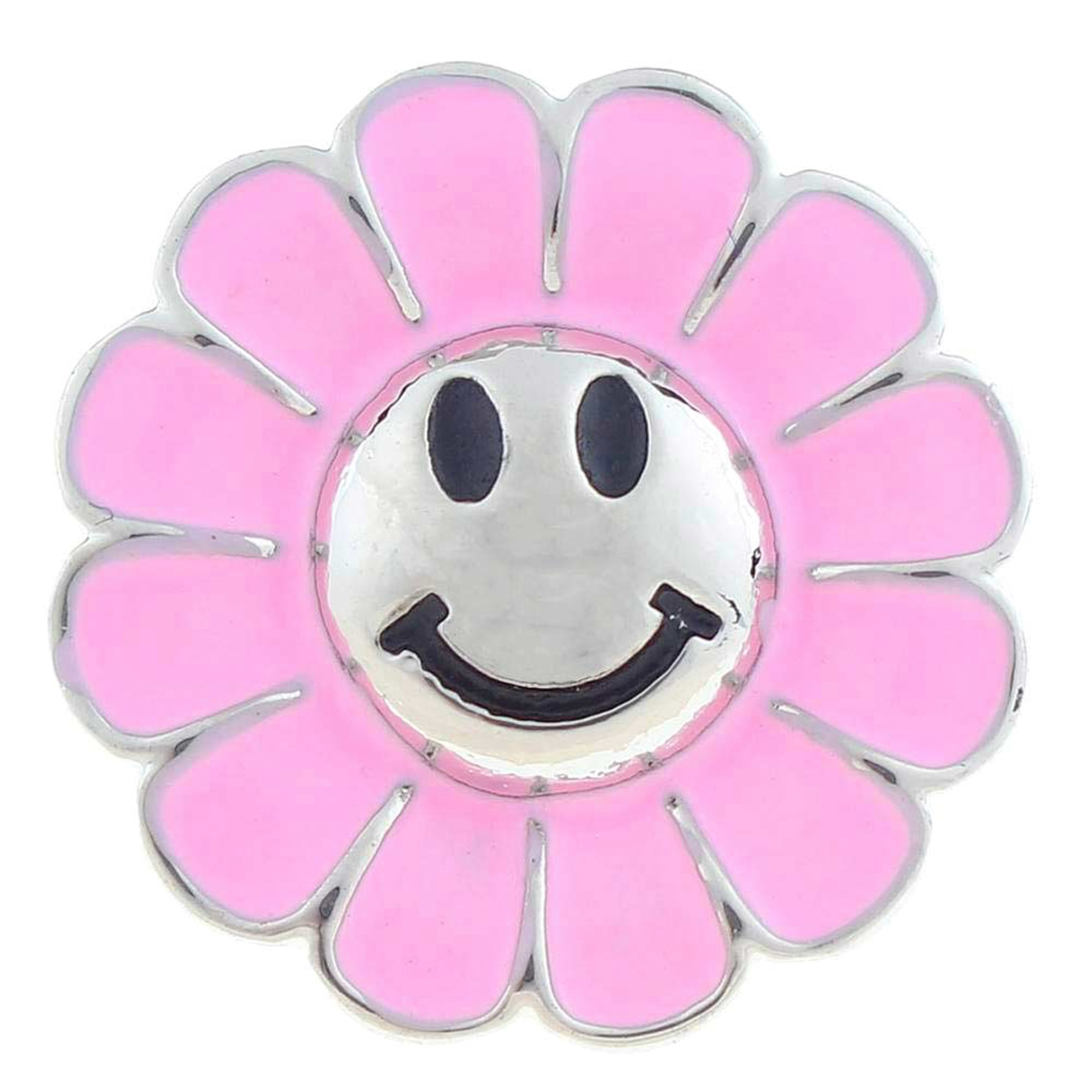 Smile Flower Emoji Snap - Pink