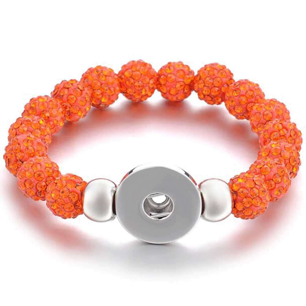 Bead Sparkle Stretch Snap Bracelet - Orange