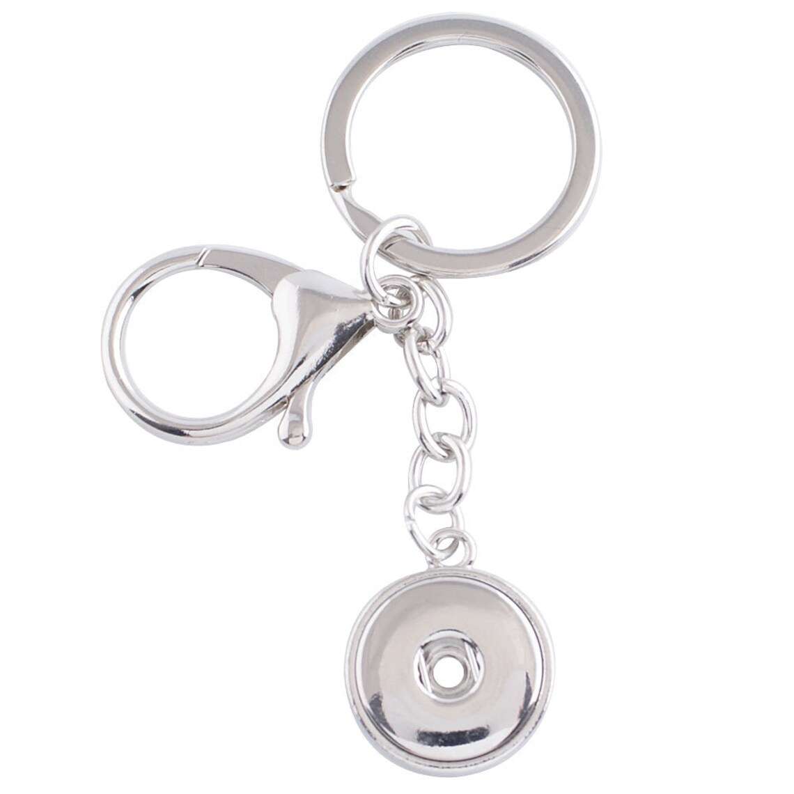 Simple Dangle Snap Keychain - Silver