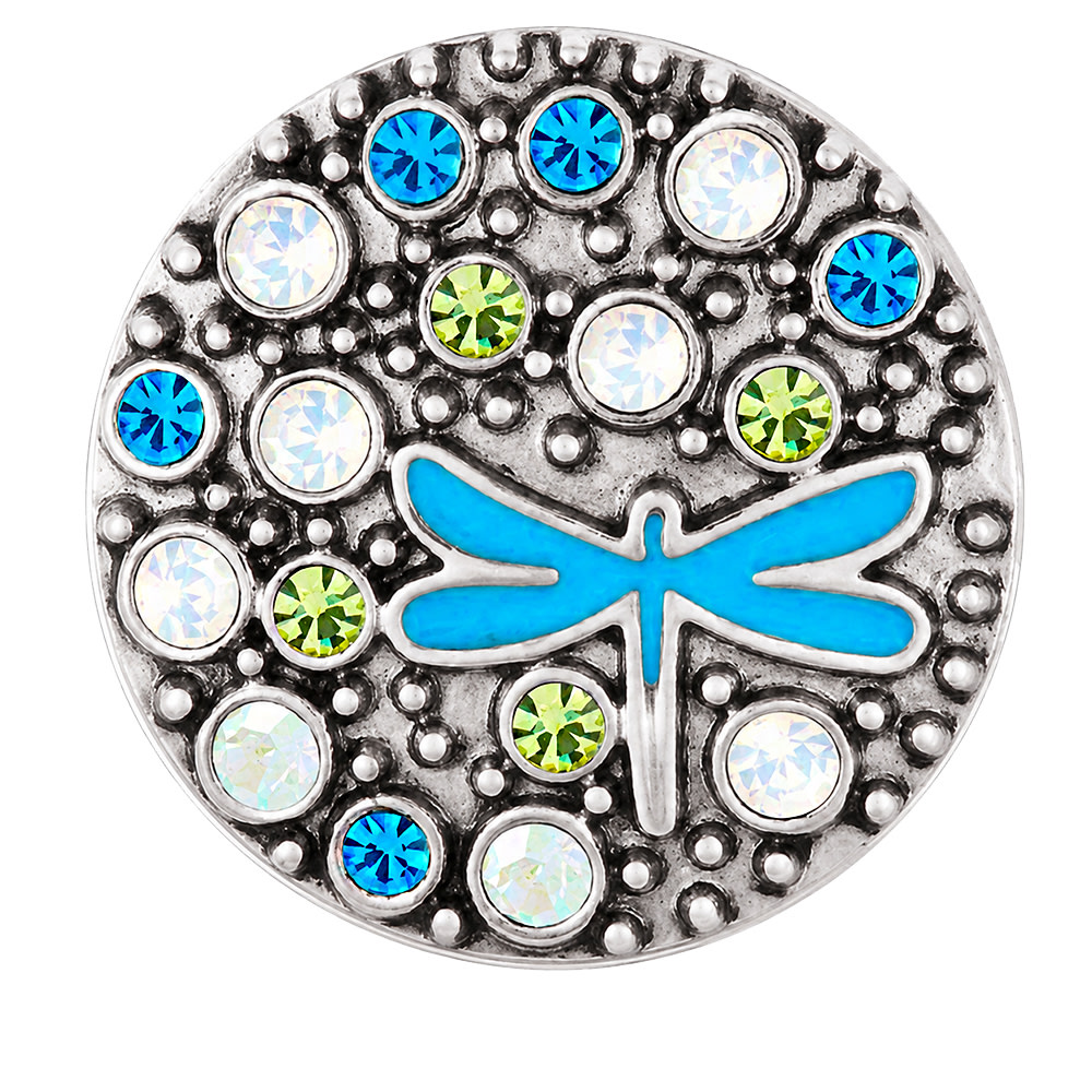 Dragonfly Snap - Rhinestone Blue, Green