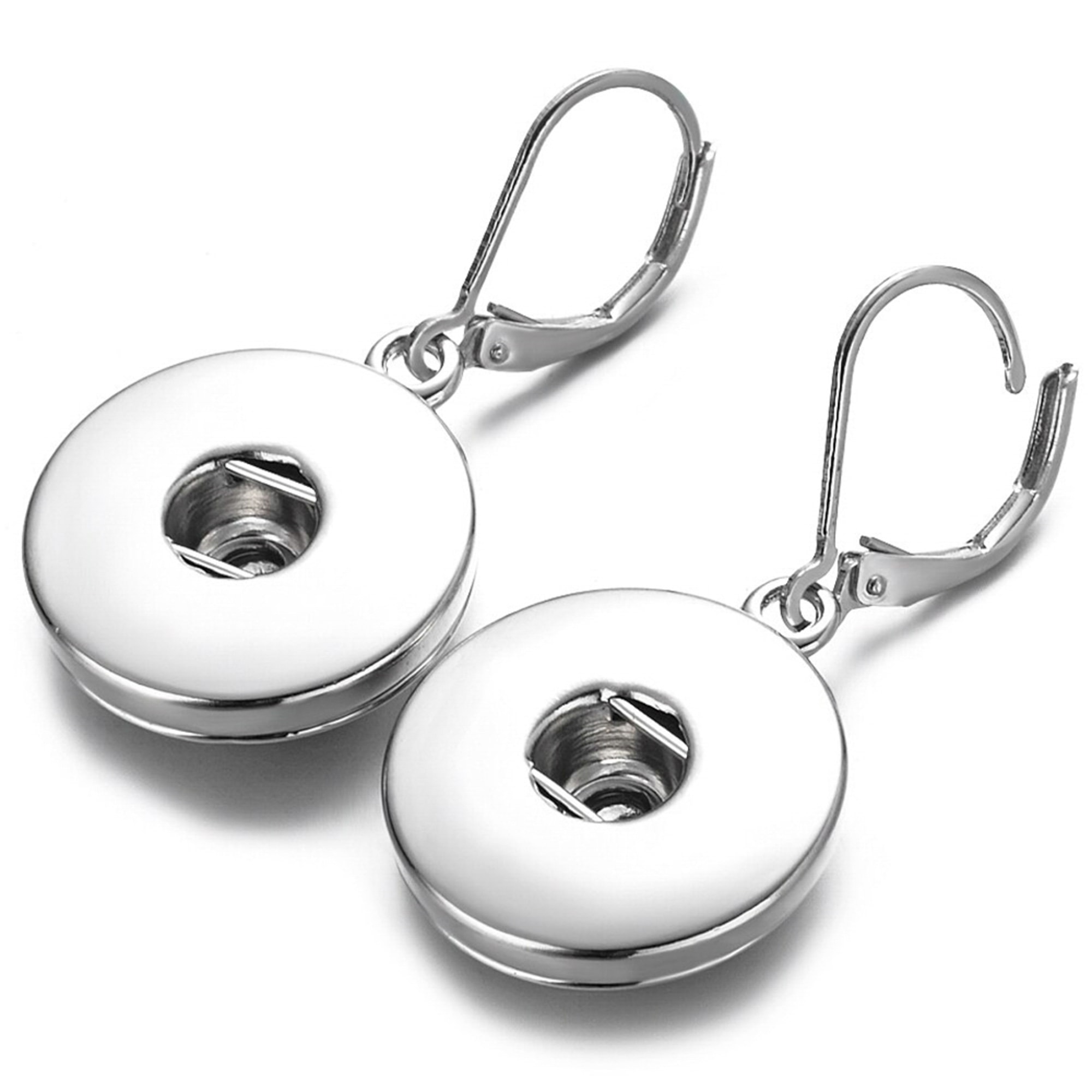 Simple Snap Earrings - Silver