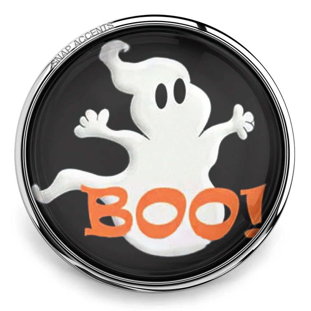 Halloween Ghost Boo Snap - Black