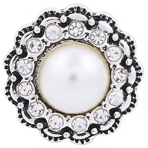 White Rhinestone Pearl Snap