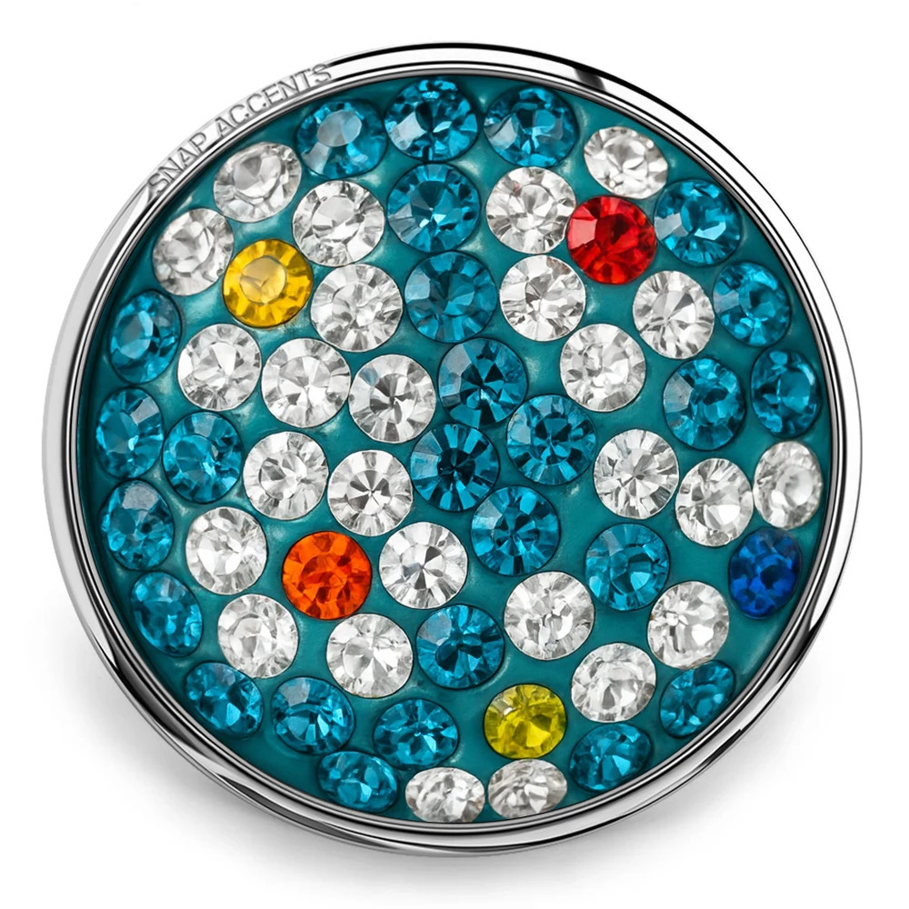 Candy Rhinestone Flower Snap - Teal